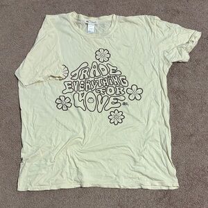 Cream Graphic T-Shirt with Love Design